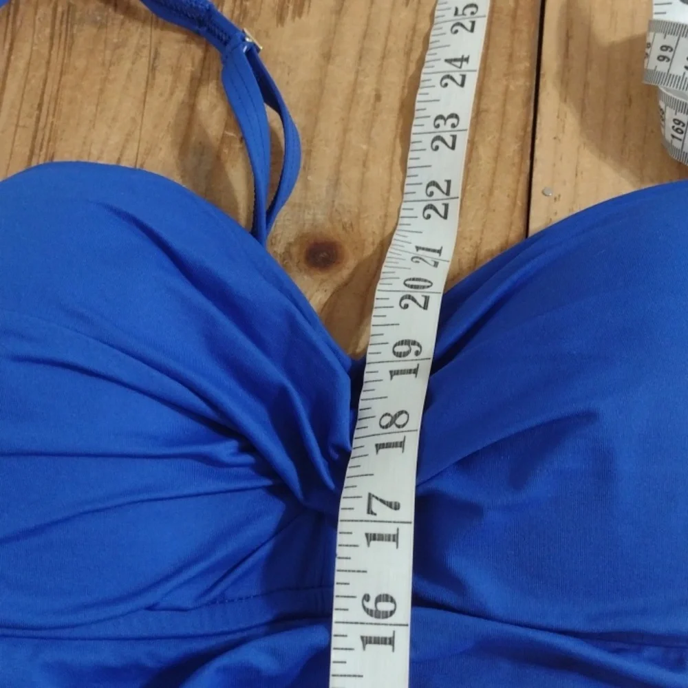 La Blanca Island Goddess Royal Blue Swim Dress Size 14